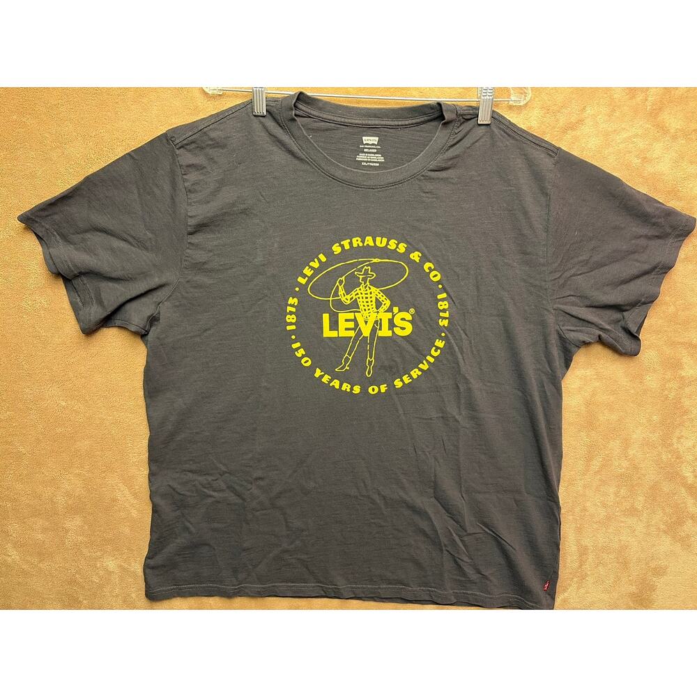 Levis 150 Year Laso Man Relaxed Fit Archival Graphic T-Shirt Cowboy Black XXL